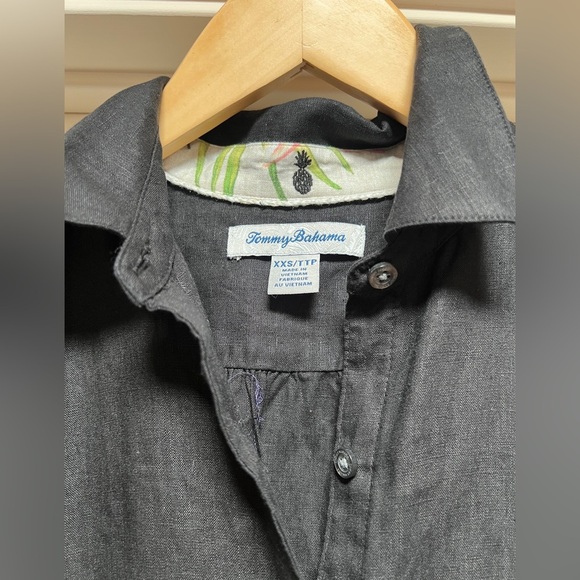 Tommy Bahama Linen Sleeveless Black Button-Down Dress - Picture 7 of 14